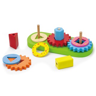 Viga Toys - Motoriekpuzzel - Geometrische Vormen en Tandwielen
